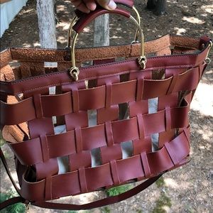 Basket Leather Straw Bag